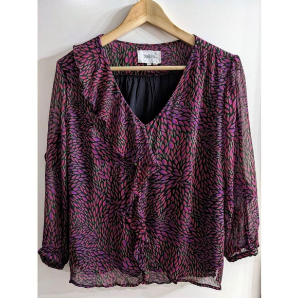 ba&sh | Genny Ruffled Georgette Top - Picture 2 of 15